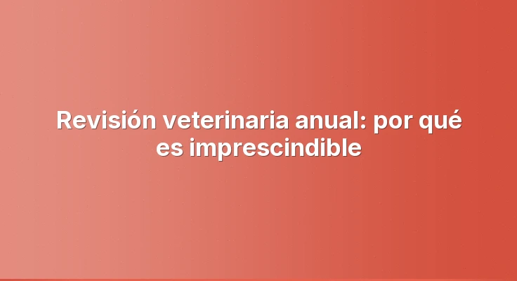 Revisión veterinaria anual: por qué es imprescindible
