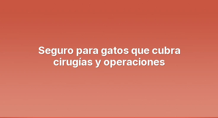 Seguro para gatos que cubra cirugías y operaciones