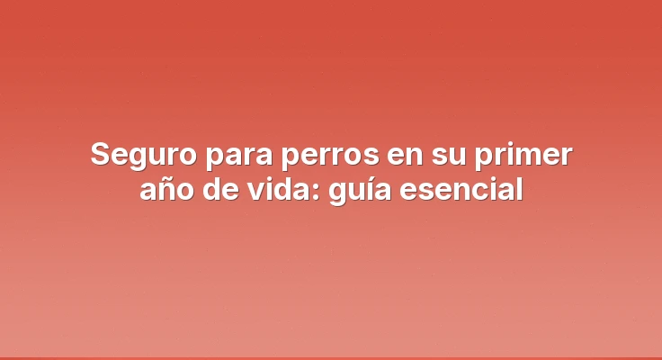 Seguro para perros en su primer año de vida: guía esencial